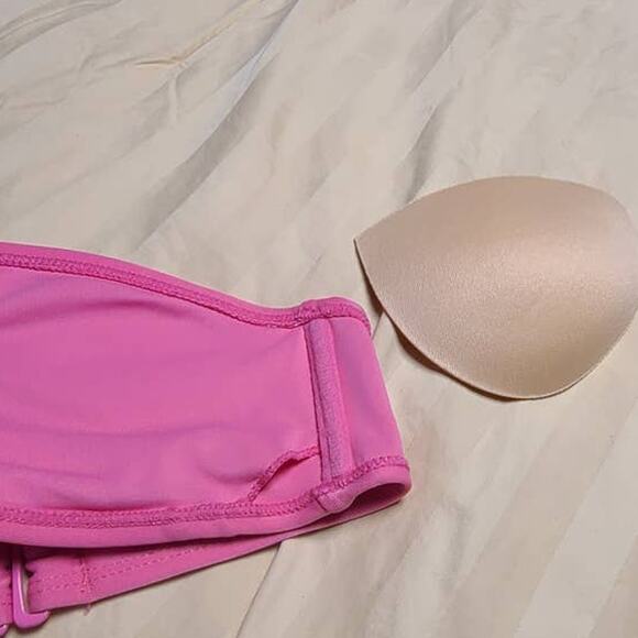 Aeropostale Pink Padded Bandeau Swimsuit Top ~ size XS Junior's - Picture 4 of 5